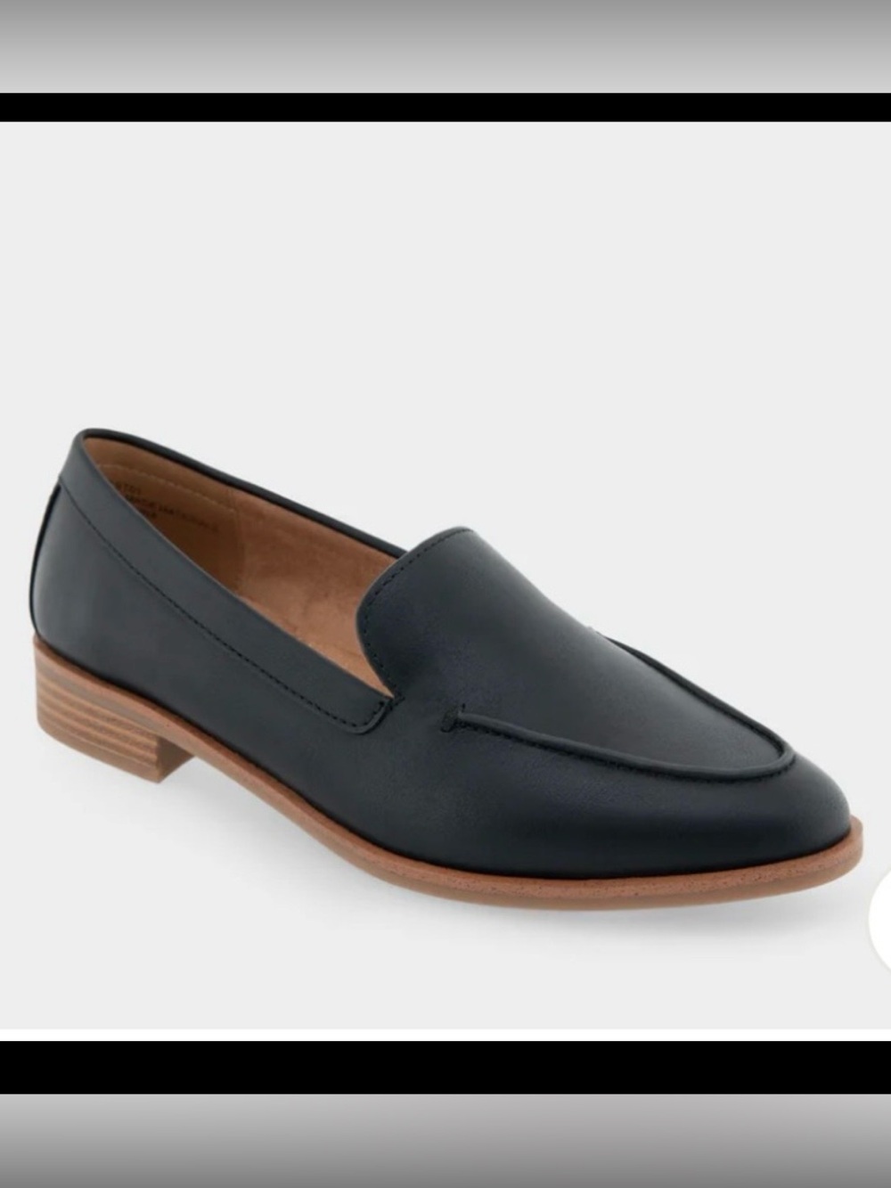 Aerosoles Everest Tailored Loafer in Black Faux Leather